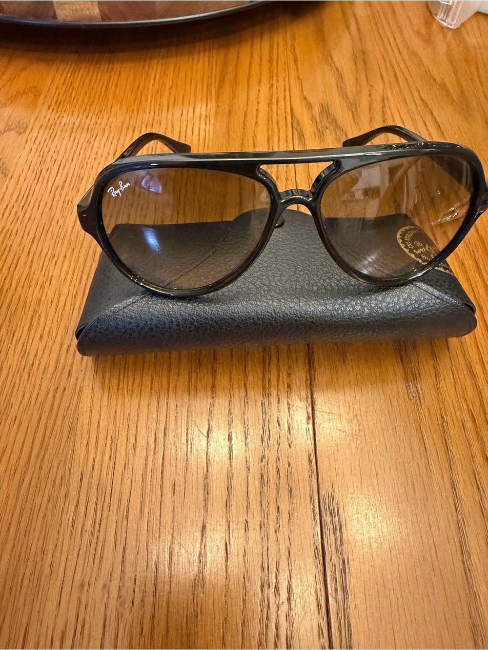 Ray-Ban Black Frame Sunglasses with Gray Gradient Lenses